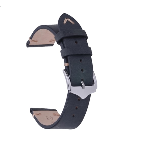 Mörkgrå vintage klockarmband av läder DarkGrey 20mm