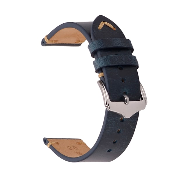 Blåt vintage læderurrem Blue 22mm