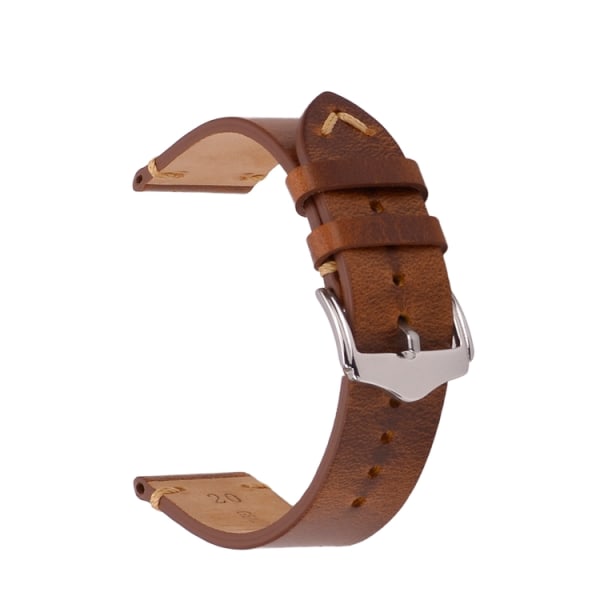 Brunt vintage klockarmband av läder Brown 22mm