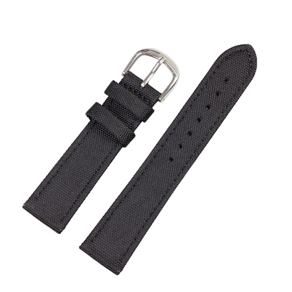 Svart sailcloth klockarmband Black 20mm