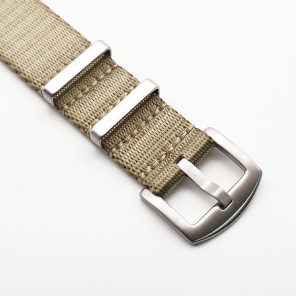 Seatbelt nato khaki / guld Khaki 20mm