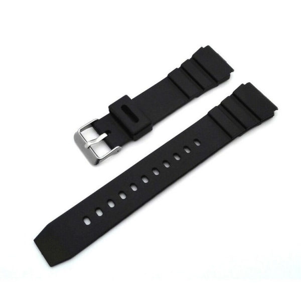 Flat Vent klockarmband av gummi Black 18mm