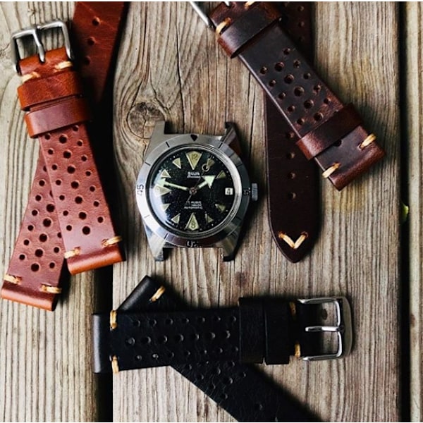 Racing urrem i brunt læder Brown 20mm