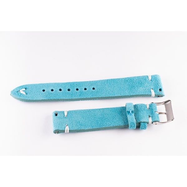 Klockarmband av turkos mocka / läder Turquoise 22mm