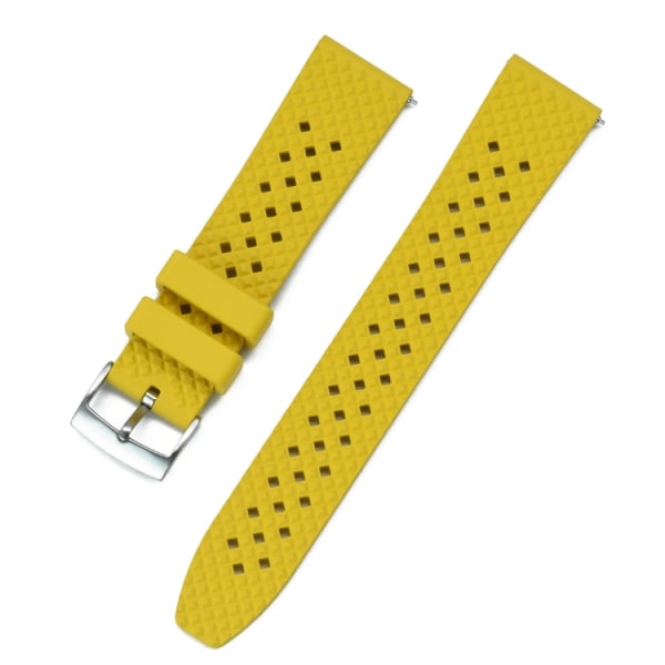 Keltaisesta FKM-kumista valmistettu hunajakenno kellon ranneke Yellow 24mm