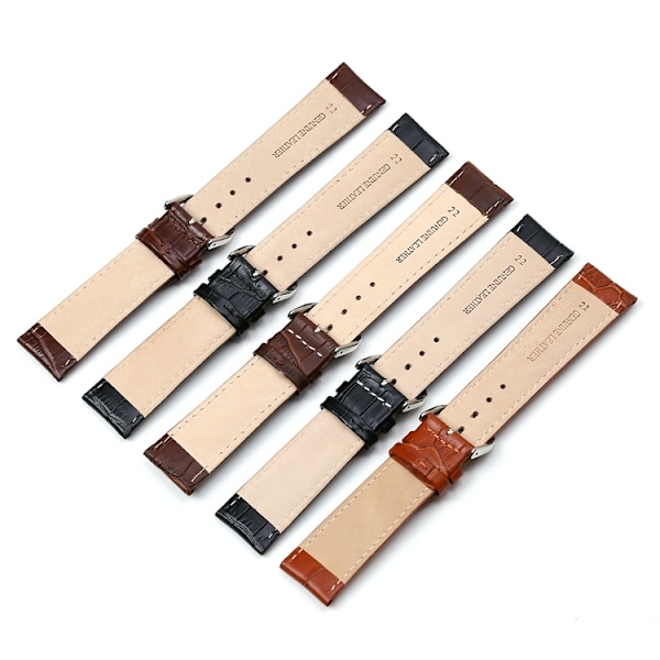 Krokodilmönstrat band av mörkbrunt läder DarkBrown 22mm