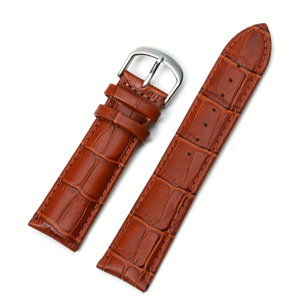Krokodilmönstrat brunt läder Brown 18mm