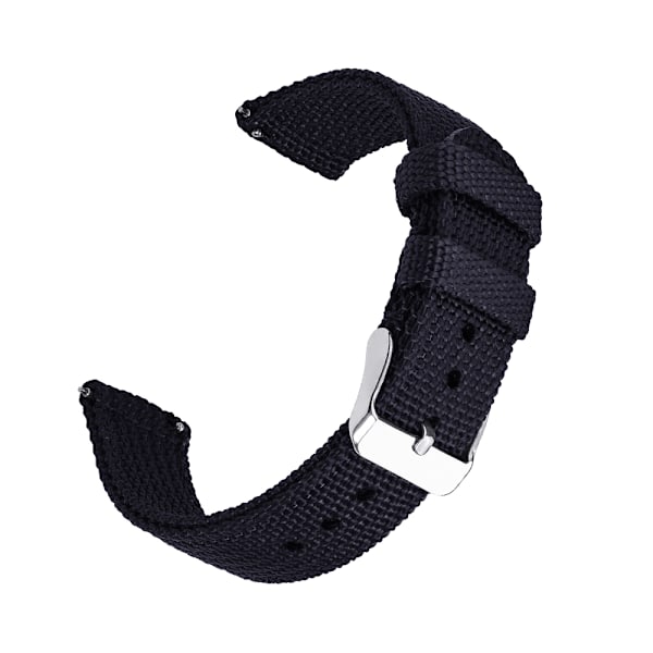 Svart klockarmband i två delar 22mm