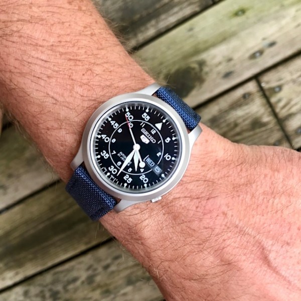 Blått sailcloth klockarmband Blue 18mm