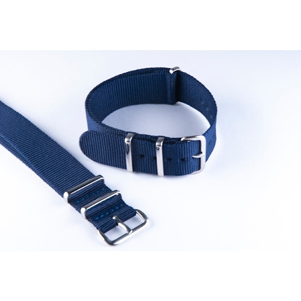 Blått natoband Blue 22mm