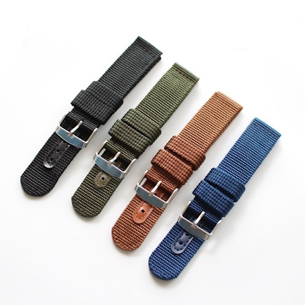 Blåt Nato-rem i to dele Blue 24mm