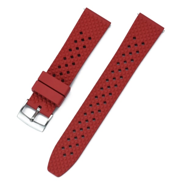 Honeycomb klockarmband av rött FKM gummi Red 22mm