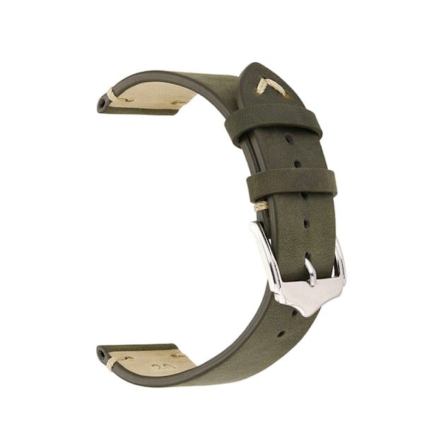Grönt vintage klockarmband av läder Green 18mm