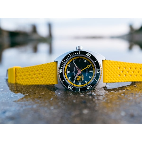Honeycomb klokkestropp i gult FKM-gummi Yellow 24mm