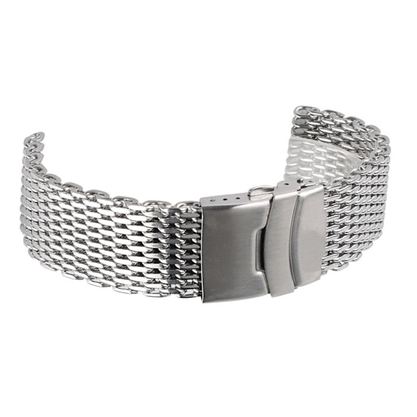 Sharkmesh klocklänk Silver 20mm