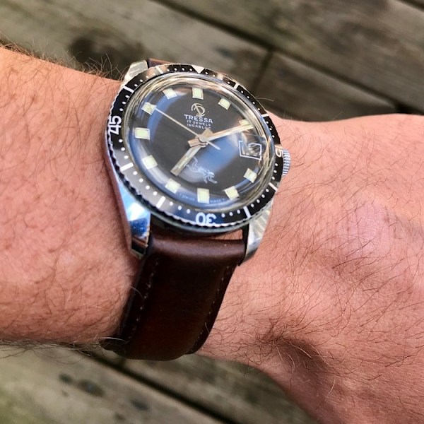 Klockarmband av mörkbrunt läder DarkBrown 18mm