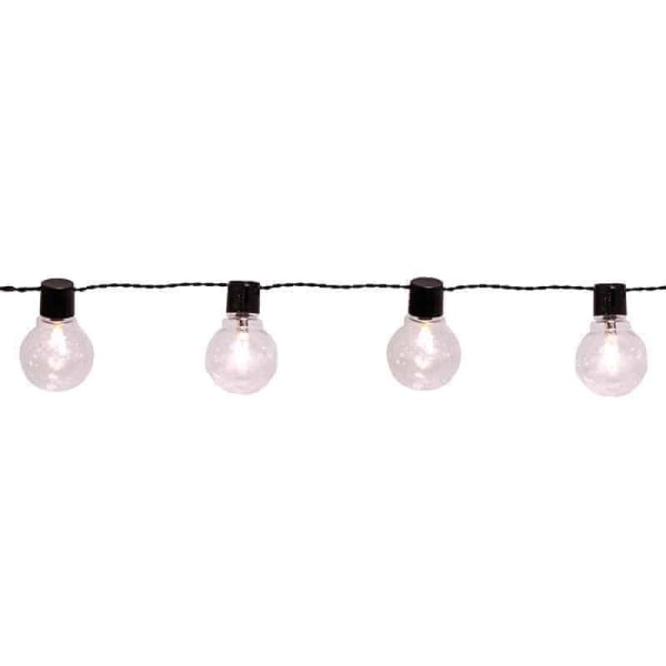 LED party ljusslinga 16 ljus klara bollar svart kabel