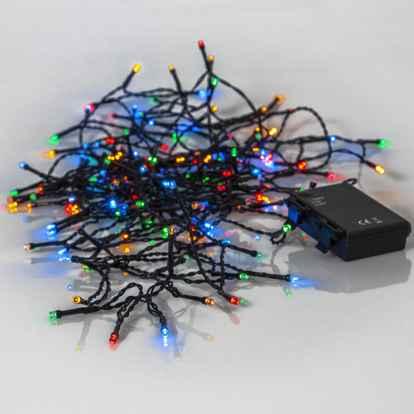 Batteridriven ljusslinga 160 Flerfärgade LED utomhus med timer dc1a