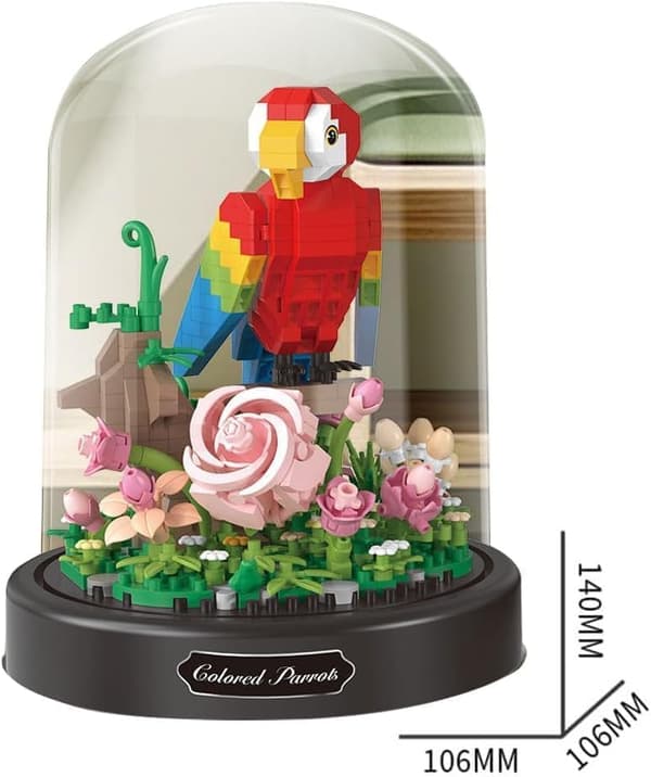 Evig Blomst Rød Papegøje Byggesæt