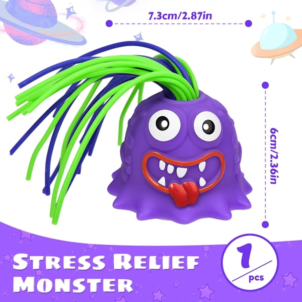 Pipihome Skrigende Monster Legetøj, Hårtrækkende Fidget Legetøj, Sjove Hårtrækkende Lyde Legetøj, Stressaflastning og Anti-Angst Legetøj til