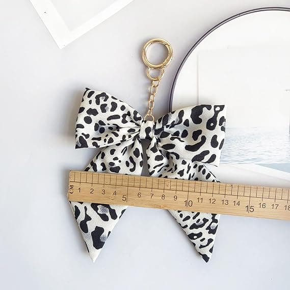 Nøglering med leopardprint og sløjfe til kvinder
