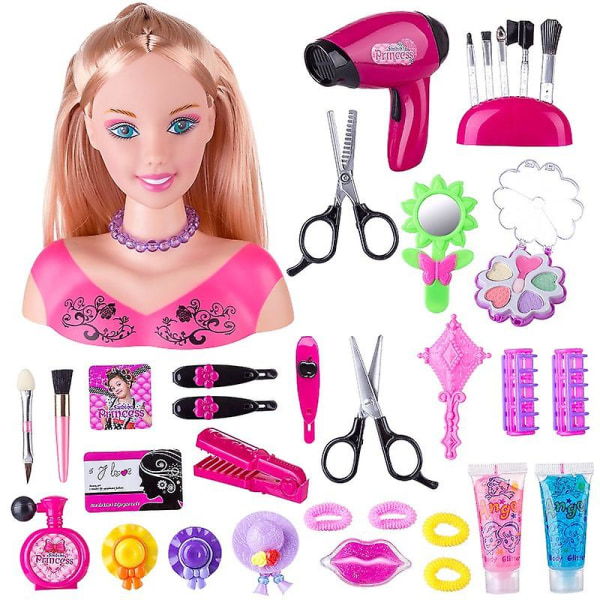 Children's half-length doll hairstyle toy simulation model braiding hairstyle makeup/girls toy set