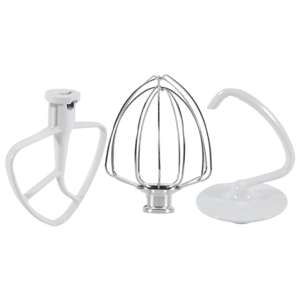 For Kitchen Aide-tilbehør 4,5-5 Qt Kjøkkenmaskiner med vippehode for Kitchenaid-visp til K45B/K5THCB/K5THBS White & silver