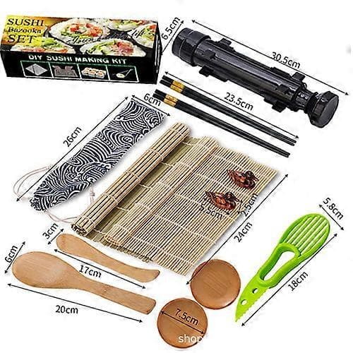 Sushi-sæt, Sushi Maker Sæt, Bazooka Sushi Roller, Sushi Form Sæt White