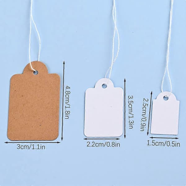 Kraftpapper Presentetiketter Multifunktionella Rektangulära Presentetiketter för DIY-hantverk White 48 * 30mm