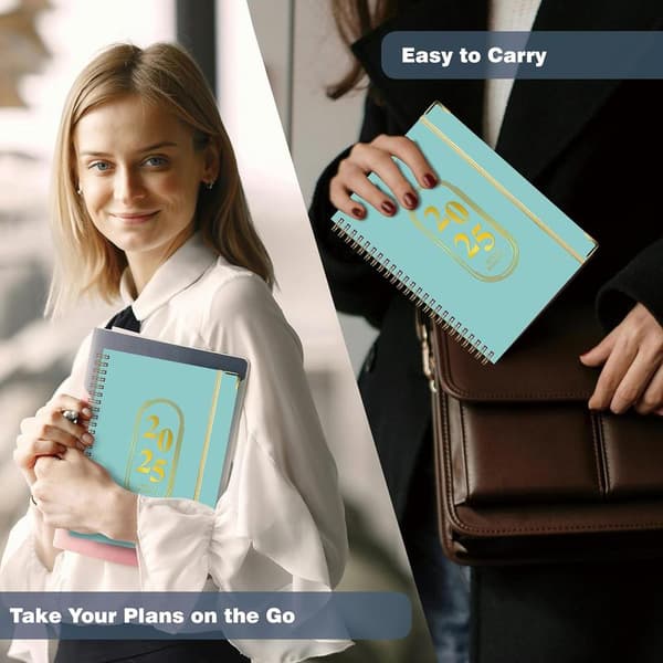Weekly Planner 2025 A5 Size 21x15cm Daily Overview 1 Week 2 Pages Total Includes Bookmarks And Stickers Sky Blue Design