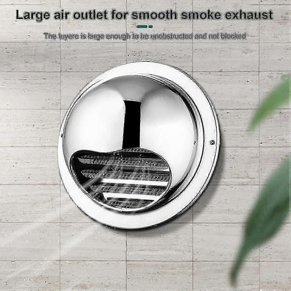 Rund väggventil i borstat rostfritt stål med bullnose-design för extern ventilation 400mm Air outlet