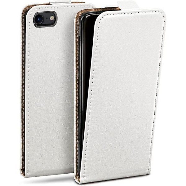 Magneettisella sulkimella varustettu cover iPhone SE 2020 Faux Leather White U