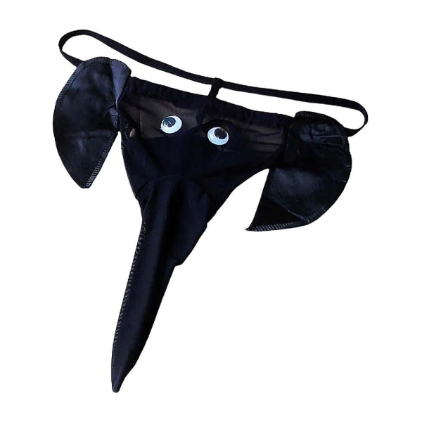 Sexede mænds trusser Elephant Cartoon G-string Nyhedsundertøj Black