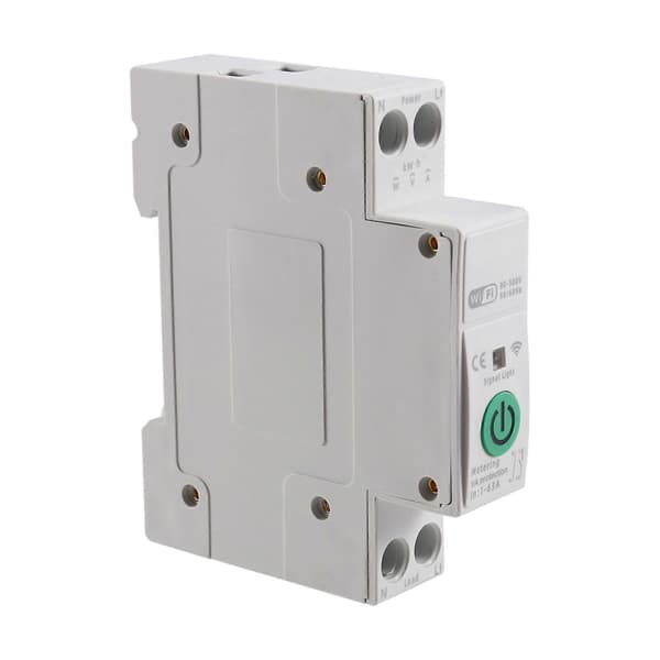 TUYA WiFi Smart Switch Energimåler 63A 1P+N Kwh Måling Overvågning Afbryder Timer Relæ Overbelastningsbeskyttelse MCB White