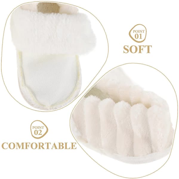 Mjuka fleece-träskofoder för vintervärme med 4 par inkluderade White 23.50X9.00X9.00CM
