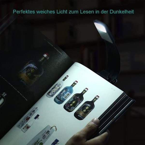 Reading lamp book clip LED book lamp with two clips and continuously dimmable