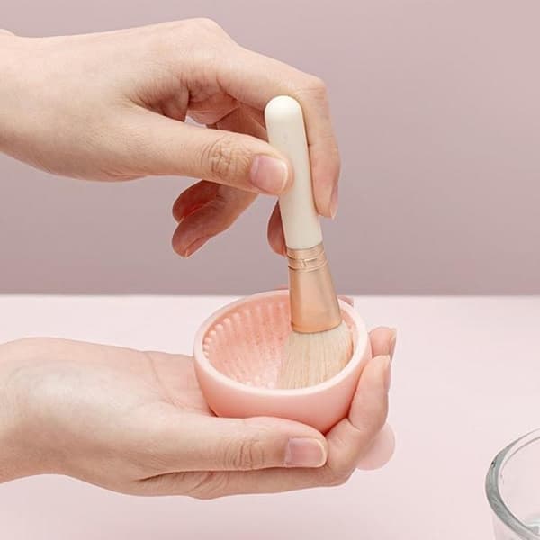 Silikone Makeupbørste Renseskål Foundation Makeupbørste Scrub Pink