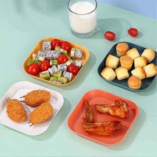 Assorterte farger oppbevaringstallerkener for servering av snacks, 12-pakning