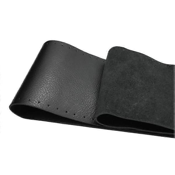 Rattöverdrag i äkta kohudsläder, flätat, 38 cm Smooth Black