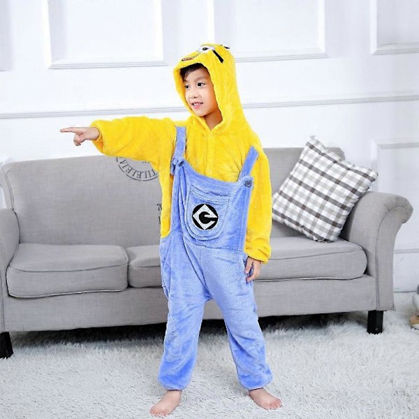 Barnas Minions Tegneserie Anime Søte Pyjamas Soveklær Fest Jumpsuit Pjs Cosplay Kostyme Dress 10-12Years