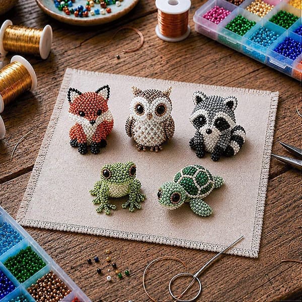 DIY 3D eläinhelmityssarja - Käsintehty helmityösetti aikuisille ja nuorille D
