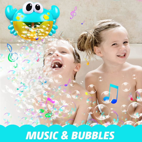 Badleksaker för Bebis - Krabba Bubbelblåsare med Musik, Badleksaker för Småbarn Bebisar Pojkar Flickor, Bubbelblåsare Bubbelmaskin Bubbelleksaker