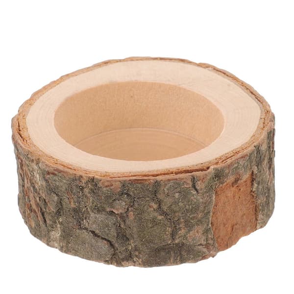 Mat- och vattenskål i trä för hamster, brun, 3-pack