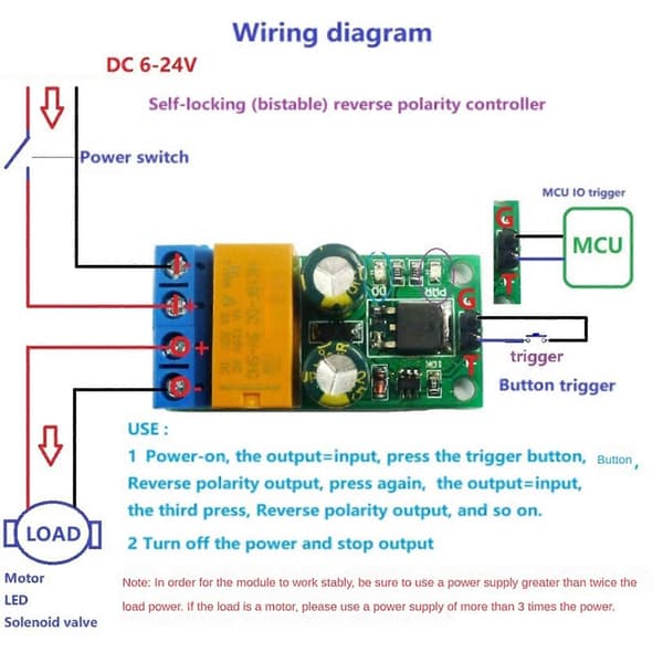 2X DC6-24V 2A Selvlåsende Bistabil Omvendt Polaritet Controller Relæ Modul DR55B01 Motor Fremad Vert