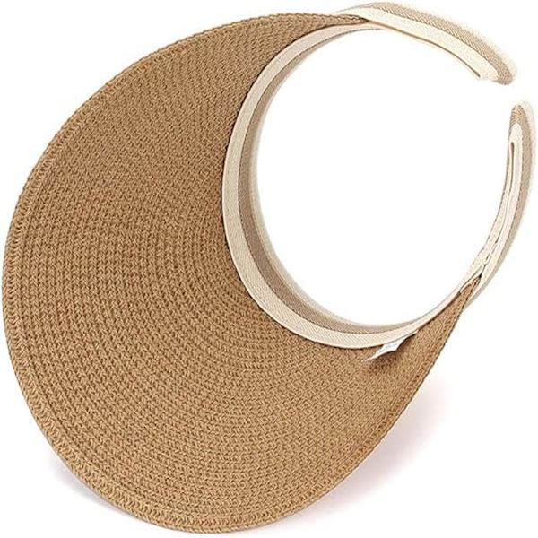 Dame Stor Brette Strand Halm Golf Solhatt Sommercaps
