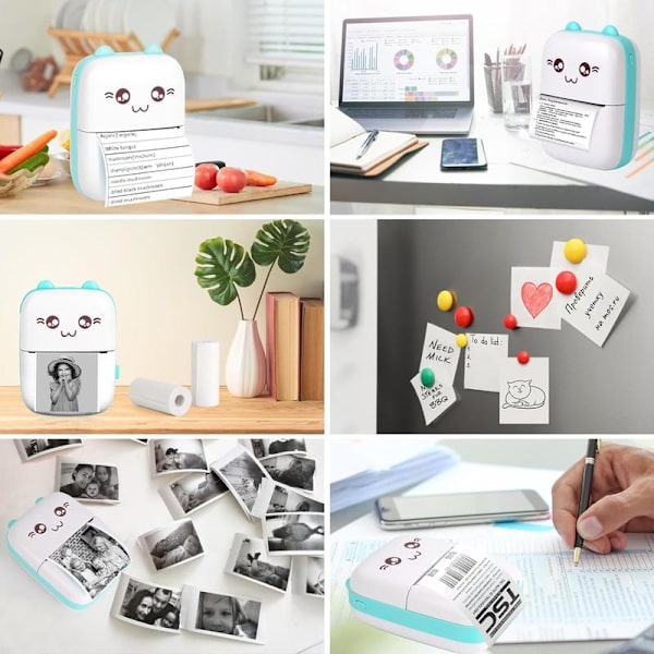 Mini Bærbar Printer, Bærbar Termisk Fotoprinter, Lommeprinter, Blækfri Printer, Bluetooth- og WiFi-printer