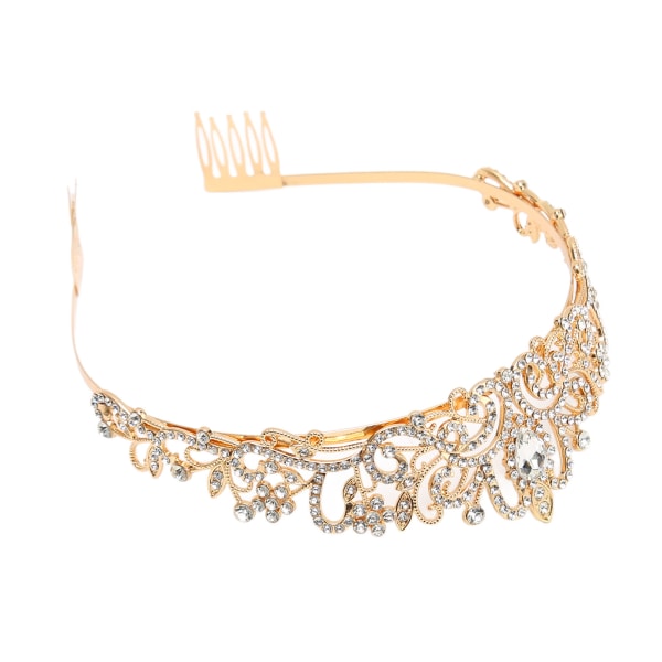 Guld brudkrona Fashionabla vakker elegant glittrande bröllopsprinsesskrona for fest