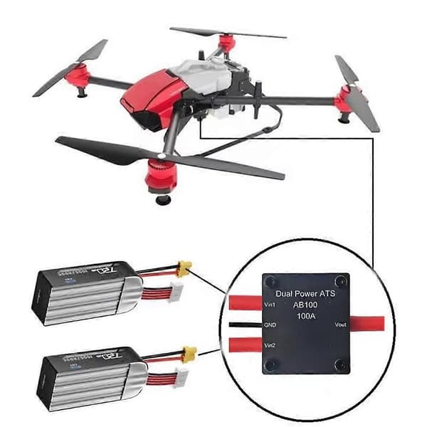 100A 200A ATS Dobbelt Strøm Parallel Aflader Automatisk Overførselskontakt til Autocamper Båd Drone Off-Grid 12V 24V 36V 100A Black 100A