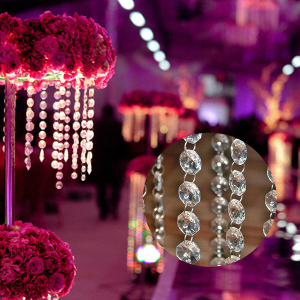 1 stk 3,3 fot klare akrylperler Garland lysekrone Hengende gardiner Bryllupsutstyr
