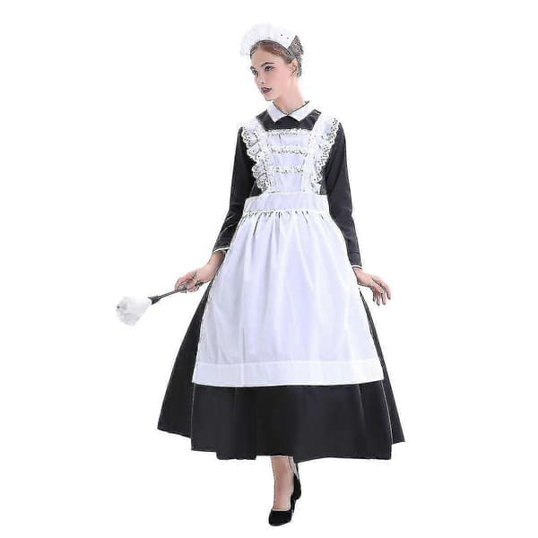 3-delt stuepigekostume til kvinder til cosplay 3XL